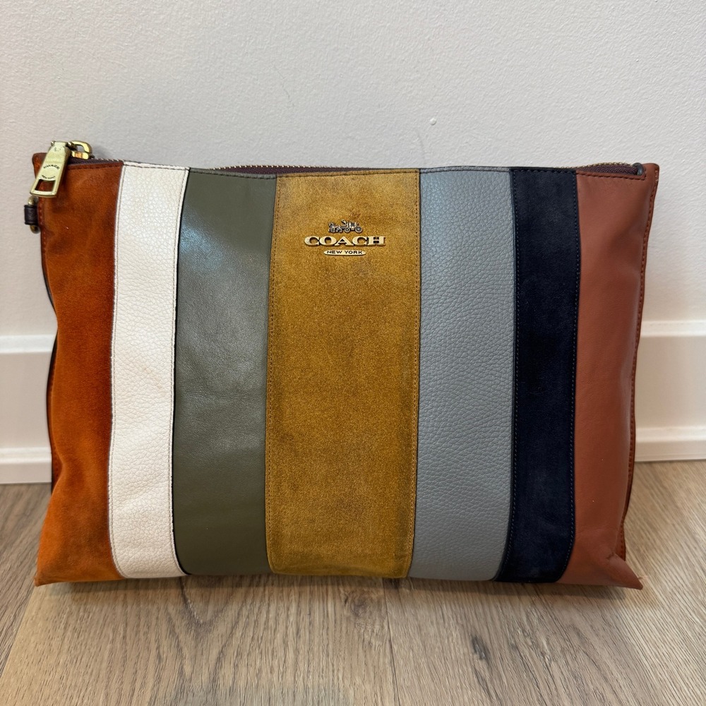 Coach Multicolor Striped Clutch